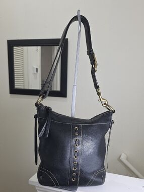 Coach 10399 Vintage Chelsea Laced Leather Shoulder/Crossbody Bag Brass HDWR 2006